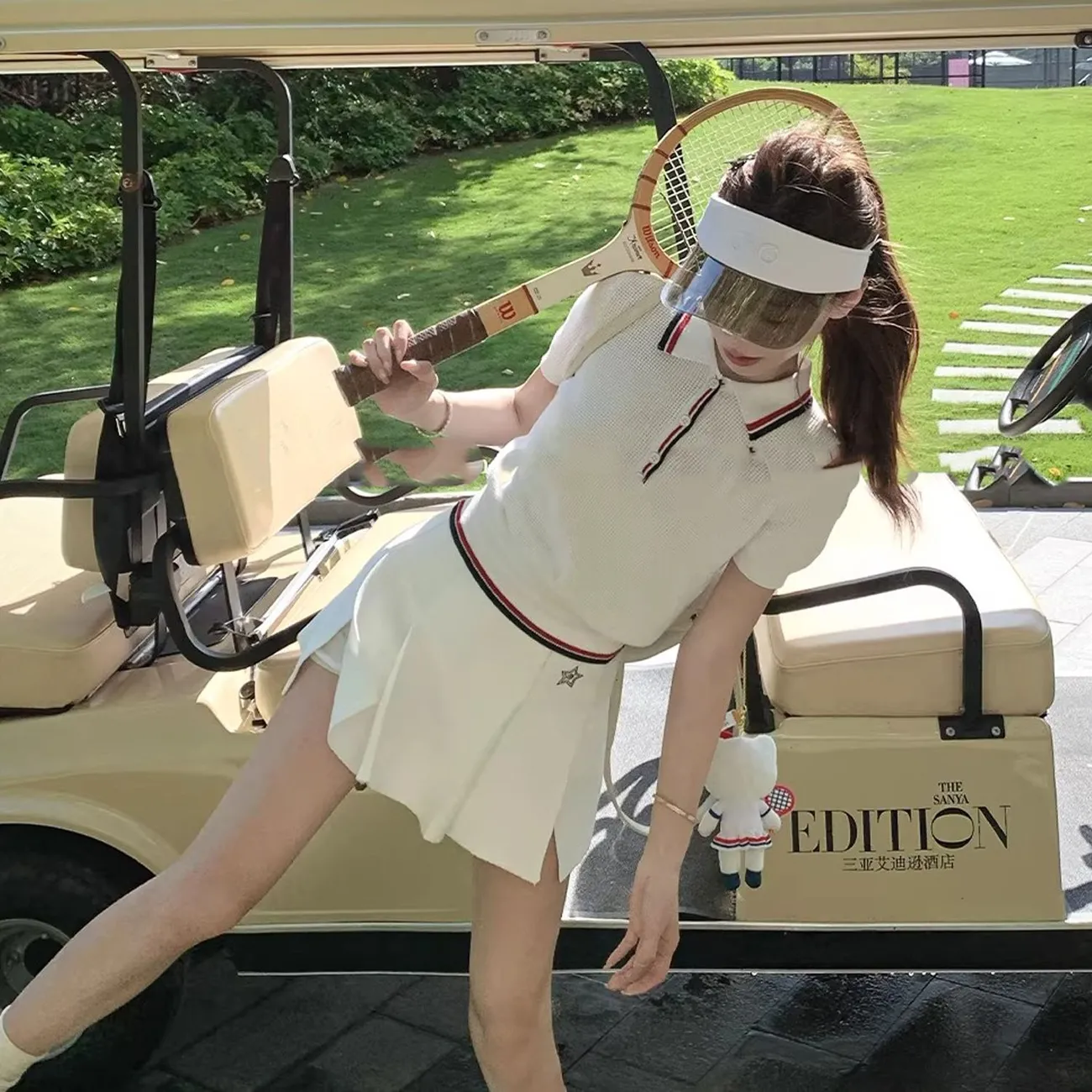 Golf Equipment Women - Summer Women Tennis Series Waffle Knitwear